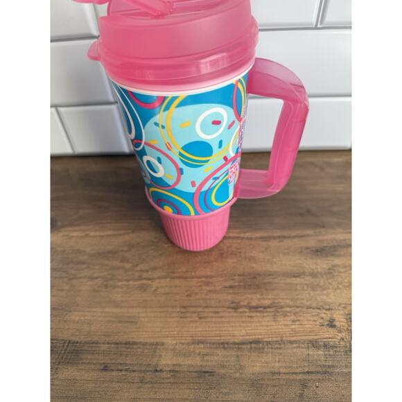 Dunkin Donuts Pink Travel Mug Coffee Tumbler 2015 Whirley Made in USA 20 Oz - Picture 3 of 8